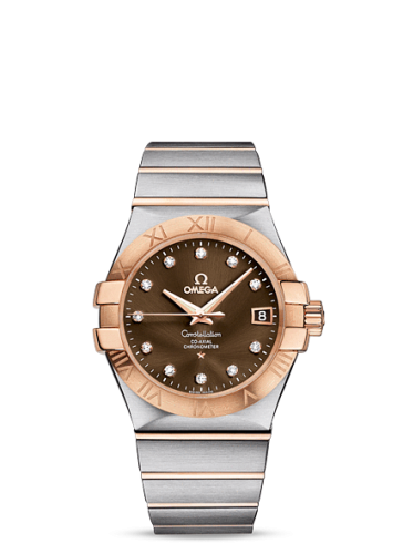 Omega Constellation Co-Axial 35 Stainless Steel / Red Gold / Brown